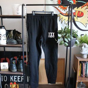 Black Straight Edge Sweat Pants Joggers Punk